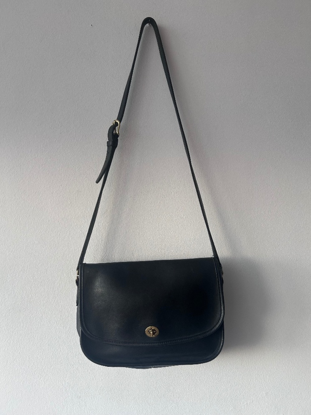 EXC Vintage Coach Y2K 1999 9790 Black Leather City Bag Crossbody Flap Purse - Picture 2 of 11